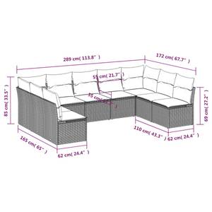 Gartensitzgruppe K5590(9-tlg) Schwarz - Massivholz - 69 x 62 x 55 cm