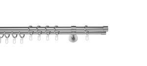 Gardinenstange Maß cap 2-lauf Wand 20cm Silber - Breite: 160 cm