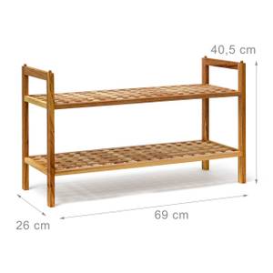 2 x Schuhregal Walnuss stapelbar Braun - Holzwerkstoff - 69 x 41 x 26 cm