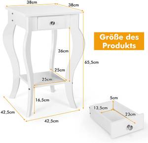 Moderner Nachttisch Weiß - Holzwerkstoff - 38 x 66 x 38 cm