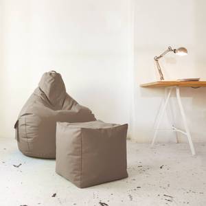 Sitzsack-Hocker Pouf "Cube" 40x40x40cm Taupe