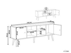 TV-Möbel CHANDLER Braun - Massivholz - 145 x 59 x 30 cm