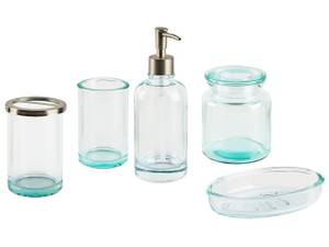 Set accessoires de salle de bain AMARGA Vert - Argenté - Verre - 15 x 20 x 10 cm