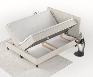 Boxspringbett Gwen mit Topper Creme - Breite: 200 cm