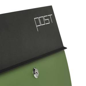 Design Briefkasten mit Zeitungsfach Schwarz - Grün