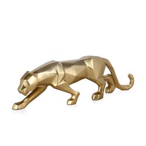 Harz-Skulptur Panther Gold - 45 x 14 x 9 cm