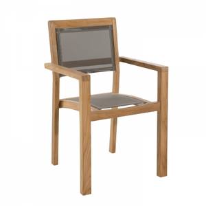 Lot de 2 fauteuils de jardin en teck Marron - Bois massif - Bois/Imitation - 52 x 89 x 55 cm