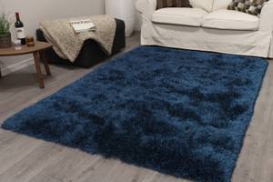 Hochfloriger Teppich 150 x 80cm Blau - 80 x 150 cm