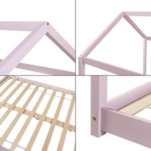 Lit cabane pour enfant Cerro Rose foncé - 146 x 138 cm