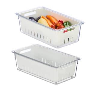 Organiseur de frigo en lot de 2 Blanc - Matière plastique - 32 x 10 x 18 cm