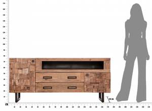 Schrank aus Akazienholz und Eisen Braun - Holz teilmassiv - 175 x 77 x 40 cm