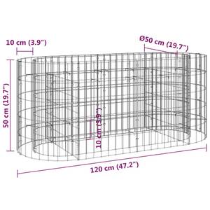 Gabionen-Hochbeet 120 x 50 x 50 cm