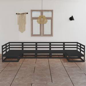 Salon de jardin 3009749-1 (lot de 7) Noir - Bois massif - Bois/Imitation - 70 x 67 x 70 cm