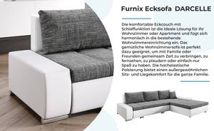 Ecksofa DARCELLE Grau - Weiß