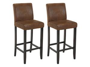 Tabouret de bar SANTOS Lot de 2 Marron - Textile - 49 x 117 x 46 cm