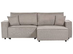 Ecksofa KARILA Beige - Taupe - Armlehne davorstehend rechts - Ecke davorstehend rechts - Schlaffunktion davorstehend links