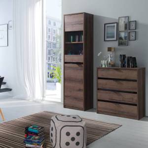 Vitrinenschrank MERO Braun - Holzwerkstoff - 50 x 215 x 40 cm