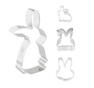 Hasenausstecher 4er Set Goldiges Ostern Grau - Metall - 1 x 2 x 2 cm