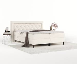 Boxspringbett Avani mit Latex-Topper Creme - Breite: 160 cm