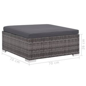 Garten-Sofagarnitur Grau - Metall - Polyrattan - 74 x 26 x 74 cm