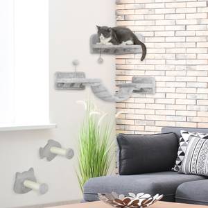 Katzen Kletterwand Set D30-859V00LG Grau - Holzwerkstoff - 26 x 13 x 90 cm