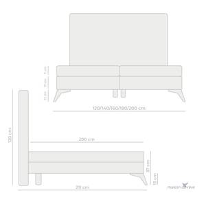 Polsterbett Adron Anthrazit - Breite: 200 cm