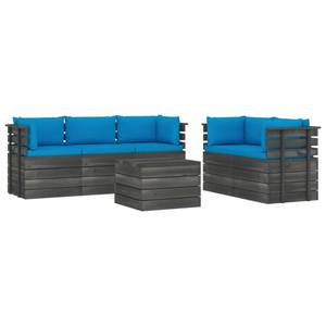 Gartensitzgruppe K137(6-tlg) Blau - Massivholz - 72 x 65 x 60 cm