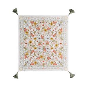 Picknickdecke creme BETWEEN FLOWERS Weiß - Textil - 154 x 1 x 175 cm