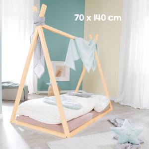 Bodenbett Montessori Braun - Holz