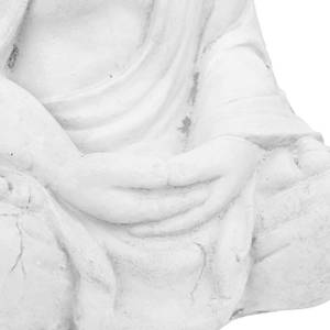 Weiße Buddha Figur 70 cm Weiß - Kunststoff - Stein - 45 x 70 x 30 cm
