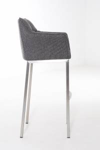 Tabouret de bar Damaso Gris minéral - Argenté