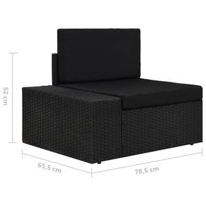 Modular-Sofa-Eckteil 3001946-9 Schwarz - Metall - Polyrattan - 65 x 52 x 65 cm