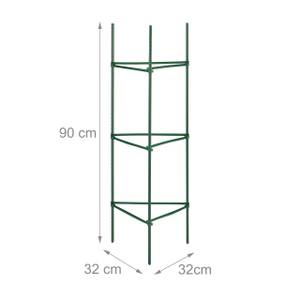 Lot de 4 tuteurs 90 cm Vert - Métal - Matière plastique - 32 x 90 x 32 cm