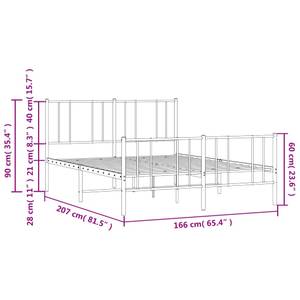 Bettgestell 3028911-4 Weiß - 166 x 207 cm