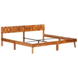 Cadre de lit 3003754 Marron - Métal - Bois massif - 205 x 73 x 205 cm