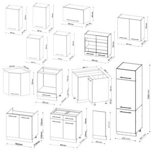 Eckküche Fame-Line Braun - Grau - Holzwerkstoff - 227 x 82 x 60 cm