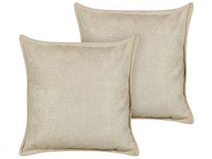 Kissen 2er Set LAPSANA Beige - Textil - 60 x 7 x 60 cm