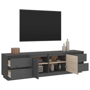 TV-Schrank D332 Grau - Massivholz - 37 x 48 x 176 cm