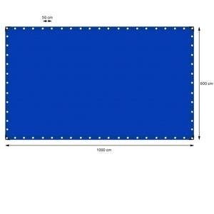 Bâche avec oillets 6x10 m 260g/m² Bleu Bleu - Matière plastique - 1000 x 1 x 600 cm