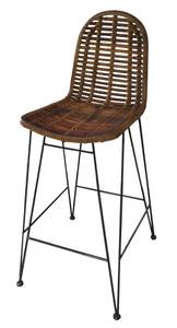 RATTAN Barhocker Schwarz - Holz