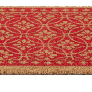 Kokos Fußmatte florales Muster Braun - Rot - Naturfaser - Kunststoff - 60 x 2 x 40 cm