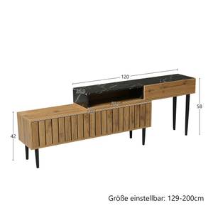 Sideboard Kommode Astraios Ⅲ Braun - Holzwerkstoff - Metall - 36 x 58 x 129 cm