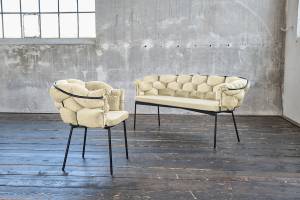 Stuhl MONTY Designstuhl velvet Weiß - Textil - 74 x 78 x 62 cm