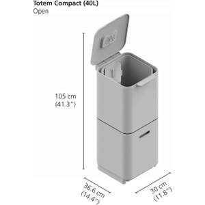 Mülleimer Silber - Metall - Kunststoff - 30 x 76 x 36 cm