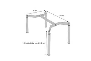 höhenverstellbarer Konferenztisch Silber - Breite: 116 cm