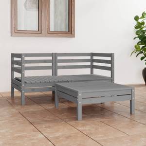 Garten-Lounge-Set Grau - Massivholz - Holzart/Dekor - 64 x 29 x 64 cm