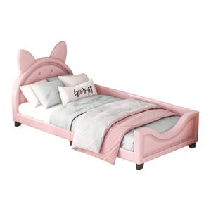 Kinderbett Aether Ⅴ Pink - Metall - Massivholz - Kunstleder - Holzart/Dekor - 96 x 96 x 214 cm