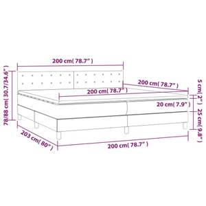 Lit à sommier tapissier 3017267-6 Gris - Largeur : 200 cm