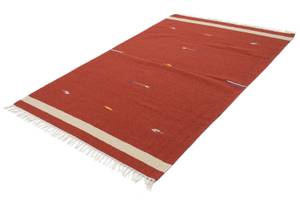 Kelim Modern - 180x120cm Rot - Naturfaser - 120 x 1 x 180 cm