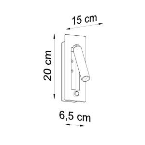 Wandleuchte Enif Schwarz - Metall - 15 x 20 x 7 cm